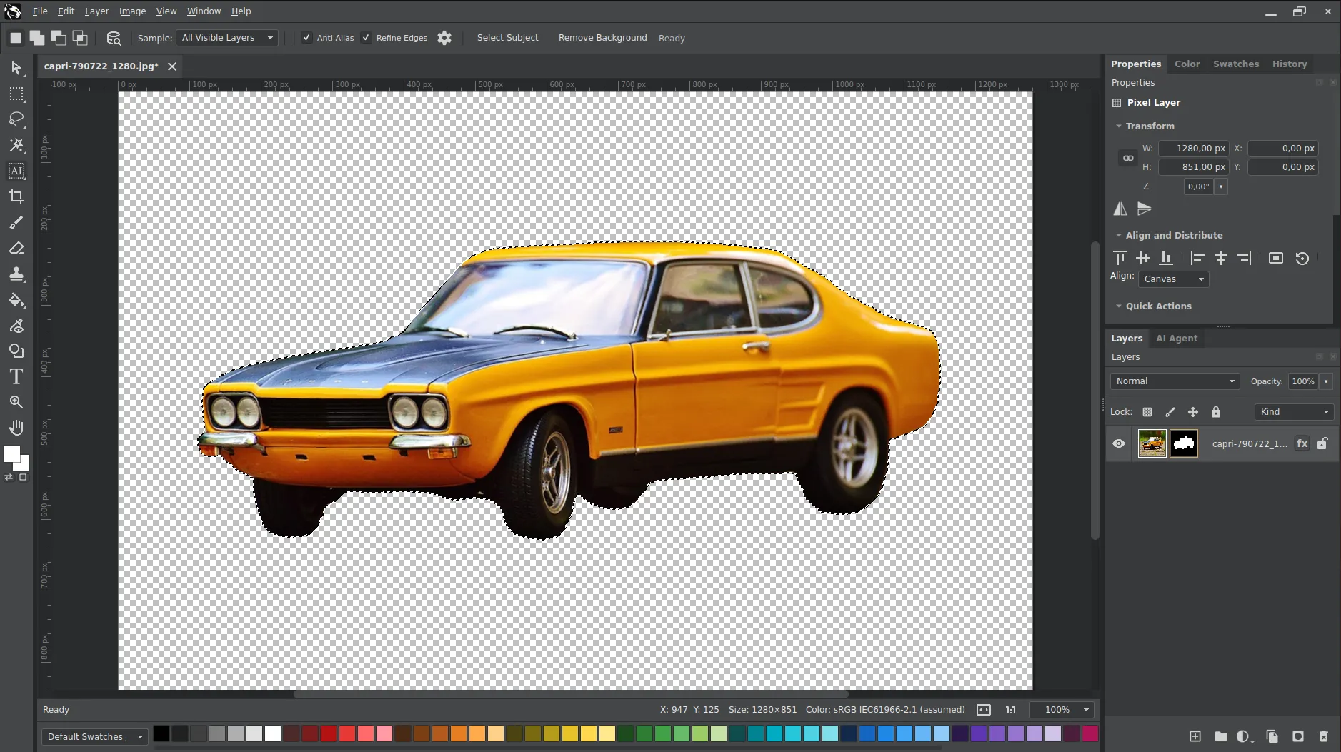 Hazor Studio AI background removal preview